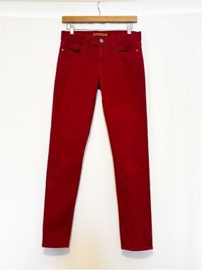 Rebecca Minkoff Thompson Twill Mid Rise Skinny Jeans size 27 Wine Raspberry